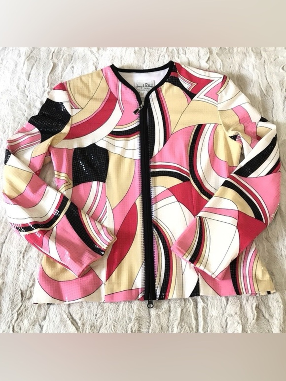Joseph Ribkoff Vintage Veston Pink Full Zip Up Jacket